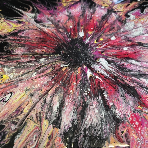 HANDCRAFTED Abstract Floral Painting HANDPAINTED & HANDMADE Wall Art Decor 15x30 - Picture 3 of 17
